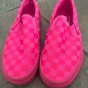 Hot pink checkboard Vans